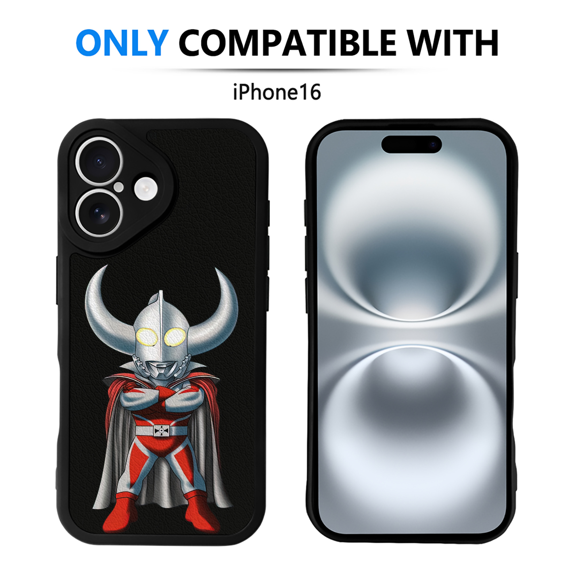 （画像用） ウルトラマン Ultraman 【iPhone 16シリーズ対応】シリコンスマホケース（レザー調） 材質：シリコン